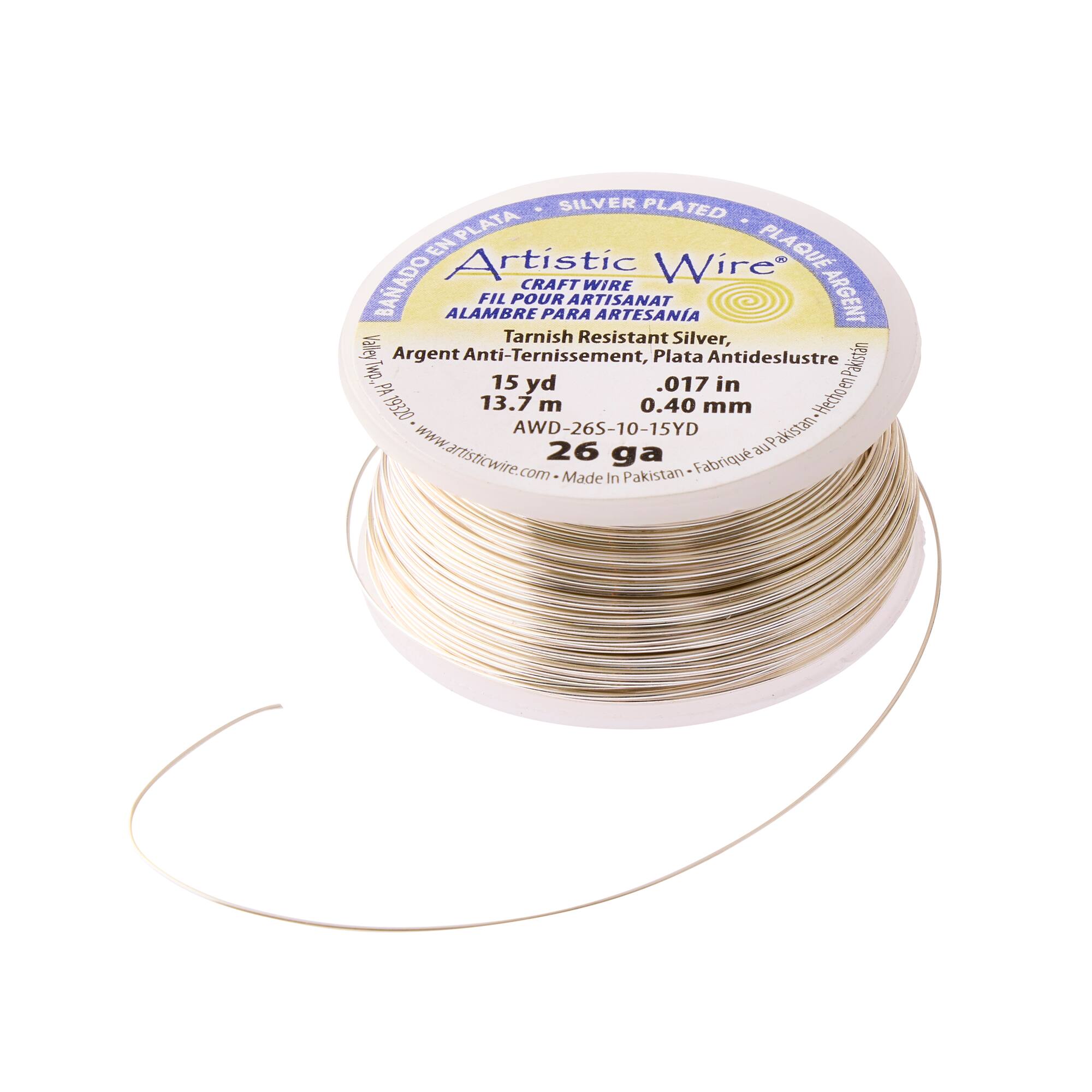 8 Pack: Artistic Wire® Silver Plated 26 Gauge